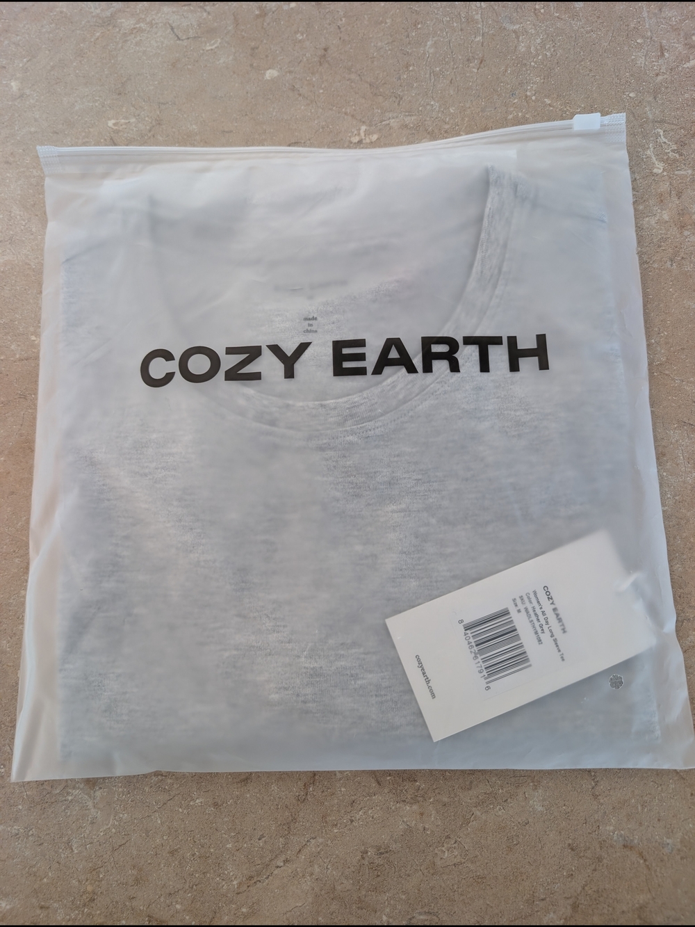 NWT Cozy Earth Women's All Day Long Sleeve Tee In Heather Gray